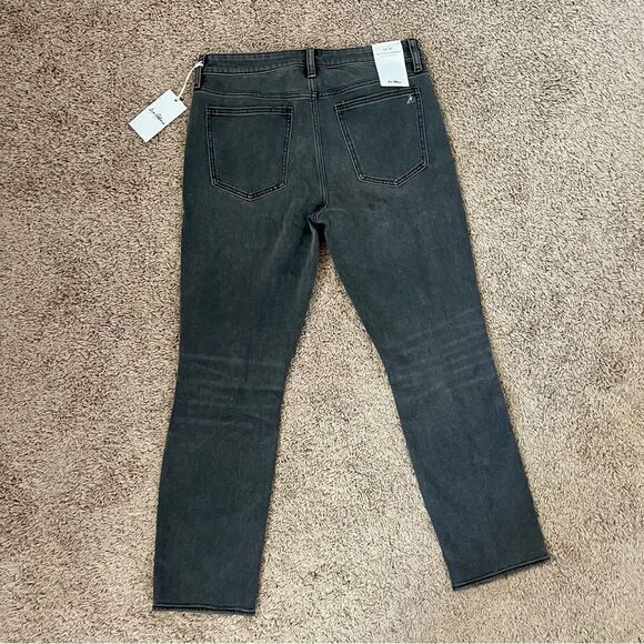 Sam Edelman Black Distressed Straight Leg High Rise Denim Jeans SZ 10/30 BNWT - Picture 4 of 16